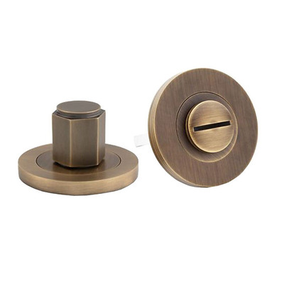 Alexander & Wilks Hex Bathroom Turn & Release, Italian Brass - AW794IB ITALIAN BRASS
