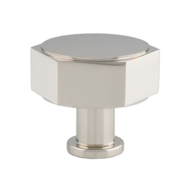 Alexander & Wilks Vesper Hex Cupboard Knob (33mm OR 40mm), Polished Nickel - AW828-33-PN POLISHED NICKEL - 33mm