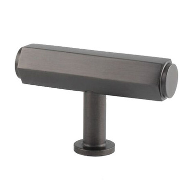 Alexander & Wilks Vesper Hex T-Bar Cupboard Knob (55mm Width), Dark Bronze - AW829-55-DBZ DARK BRONZE - 55mm