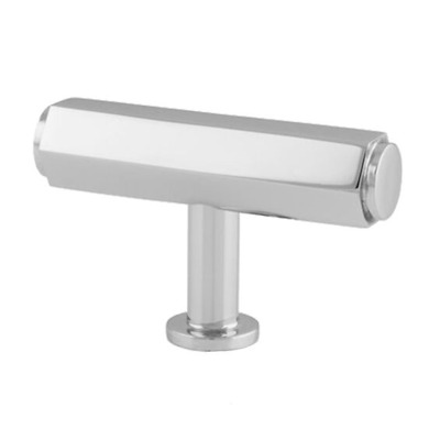 Alexander & Wilks Vesper Hex T-Bar Cupboard Knob (55mm Width), Polished Chrome - AW829-55-PC POLISHED CHROME - 55mm