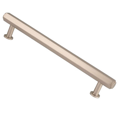 Alexander & Wilks Vesper Hex T-Bar Cupboard Pull Handle (128mm, 160mm OR 224mm c/c), Satin Nickel - AW830-128-SN SATIN NICKEL - 224mm c/c