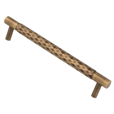 Alexander & Wilks Diamond Cut Cupboard Pull Handle (160mm c/c), Antique Brass - AW846-160-AB ANTIQUE BRASS - 160mm c/c