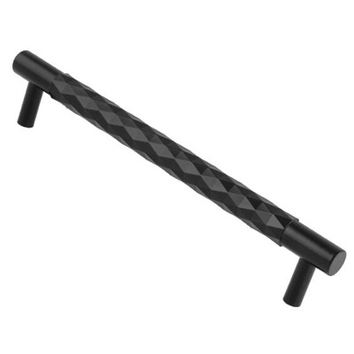 Alexander & Wilks Diamond Cut Cupboard Pull Handle (160mm c/c), Black - AW846-160-BL BLACK - 160mm c/c