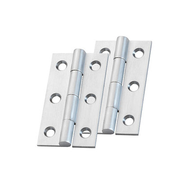 Alexander & Wilks Heavy Pattern Solid Brass Cabinet Butt Hinges (2", 2.5" OR 3"), Satin Chrome - AW050-CH-SC SATIN CHROME - 75mm x 41mm x 2.5mm
