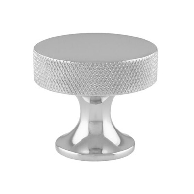 Alexander & Wilks Berlin Knurled Plain Cupboard Knob (38mm), Polished Chrome - AW841-38-PC POLISHED CHROME - 38mm