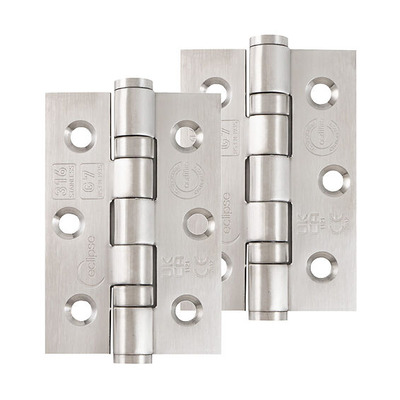 Frisco Eclipse Grade 7 - 3 Inch 316 External Grade Stainless Steel Ball Bearing Hinge, Satin Stainless Steel - 14852 (sold in pairs) 3 INCH - SATIN STAINLESS STEEL