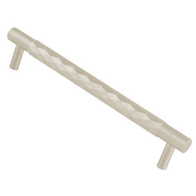 Alexander & Wilks Diamond Cut Cupboard Pull Handle (160mm c/c), Satin Nickel - AW846-160-SN SATIN NICKEL - 160mm c/c