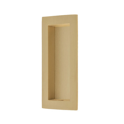 Alexander & Wilks Rectangular Flush Pull (100mm x 45mm), Satin Brass PVD - AW911-100-SBPVD SATIN BRASS PVD - 100mm x 45mm