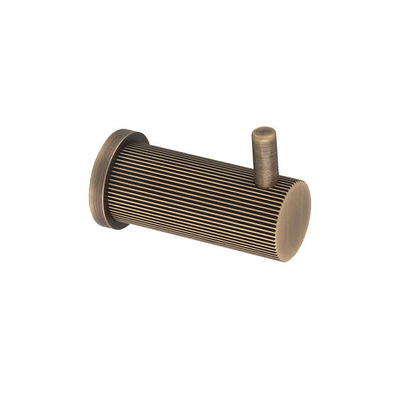 Alexander & Wilks Brunel Reeded Coat Hook, Antique Brass - AW776AB ANTIQUE BRASS