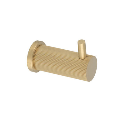 Alexander & Wilks Brunel Reeded Coat Hook, Satin Brass PVD - AW776SBPVD SATIN BRASS PVD