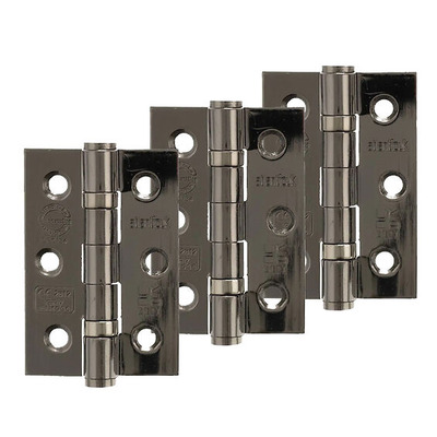 Atlantic Grade 7 Fire Rated 3 Inch Solid Steel Ball Bearing Hinges, Black Nickel - A2H322BN(3) (sold in packs of 3) BLACK NICKEL - SET OF THREE