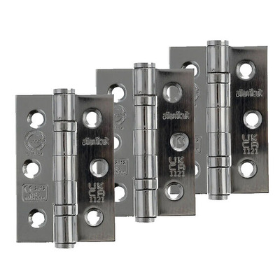 Atlantic Grade 7 Fire Rated 3 Inch Solid Steel Ball Bearing Hinges, Polished Stainless Steel - A2H322PSS(3) (sold in packs of 3) POLISHED STAINLESS STEEL - SET OF THREE
