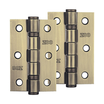 Zoo Hardware 3 Inch Steel Ball Bearing Door Hinges, Florentine Bronze - ZHS32FB (sold in pairs) FLORENTINE BRONZE - 76mm x 50mm x 2mm