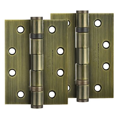 Zoo Hardware 4 Inch Steel Ball Bearing Door Hinges, Florentine Bronze - ZHS43FB (sold in pairs) FLORENTINE BRONZE - 102mm x 76mm x 3mm