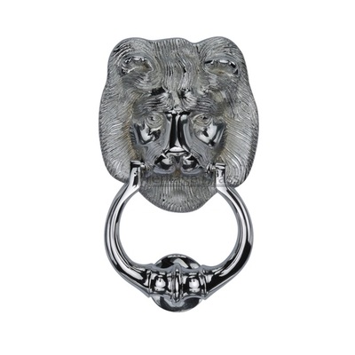 Heritage Brass Lion Head Door Knocker, Polished Chrome - K1210-PC POLISHED CHROME