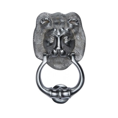 Heritage Brass Lion Head Door Knocker, Satin Chrome - K1210-SC SATIN CHROME