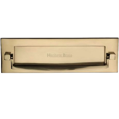 Heritage Brass Postal Knocker Letter Plate (254mm x 79mm), Polished Brass - V830-PB POLISHED BRASS - 10"
