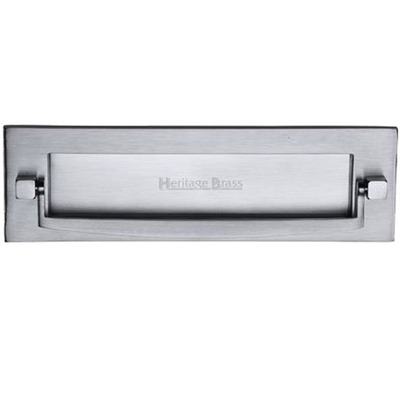 Heritage Brass Postal Knocker Letter Plate (254mm x 79mm), Satin Chrome - V830-SC SATIN CHROME - 10"