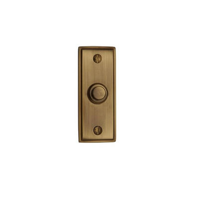 Heritage Brass Oblong Bell Push (83mm x 33mm), Antique Brass - V1180-AT ANTIQUE BRASS