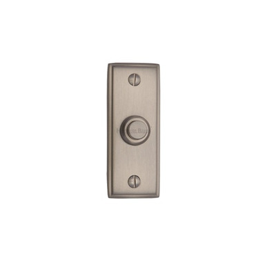 Heritage Brass Oblong Bell Push (83mm x 33mm), Satin Nickel - V1180-SN SATIN NICKEL