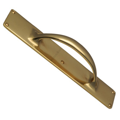 Heritage Brass Slim Pull Handle On 303mm Backplate, Polished Brass - V1155-PB POLISHED BRASS