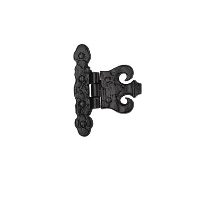 M Marcus Tudor Collection Coronet Hinge (82mm), Rustic Black Iron - TC425 (sold in singles) BLACK IRON - 82mm