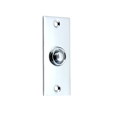Prima Flat Victorian Bell Push, Polished Chrome - BC749 POLISHED CHROME