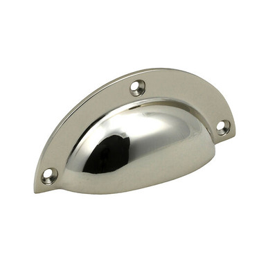 Prima Traditional Cup Handles (90mm x 43mm), Polished Nickel - PN159 POLISHED NICKEL - 90mm x 43mm