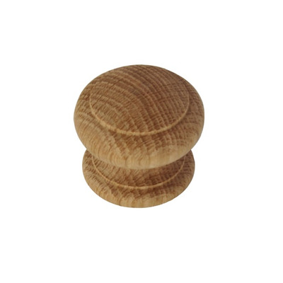 Hafele End Grain Wood Turned Cupboard Knob (38mm OR 44mm Diameter), Unfinished Oak - 195.76.402 UNFINISHED OAK - 38mm