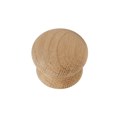 Hafele Victorian Cross Grain Wood Cupboard Knob (50mm OR 54mm Diameter), Unfinished Oak - 196.83.410 UNFINISHED OAK - 50mm Diameter