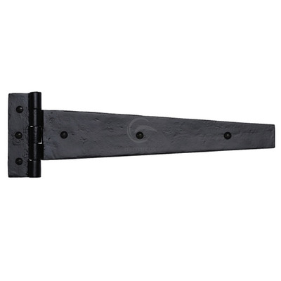 M Marcus Strap Hinge (12", 15" OR 18"), Matt Black Rustic Iron - FB414 MATT BLACK RUSTIC IRON - 308mm (12")