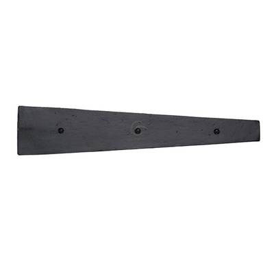 M Marcus Dummy Strap Hinge (12" OR 15.75"), Matt Black Rustic Iron - FB416 MATT BLACK RUSTIC IRON - 308mm (12")