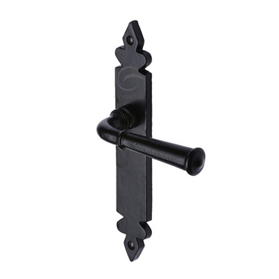 M Marcus Ludlow Door Handles, Matt Black Rustic Iron - FB5800 (sold in pairs) LOCK (WITH KEYHOLE)