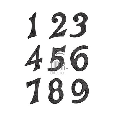 M Marcus Tudor Collection Face-Fix (0-9) Door Numerals, (102mm) Rustic Black Iron - TC355 BLACK IRON - 0