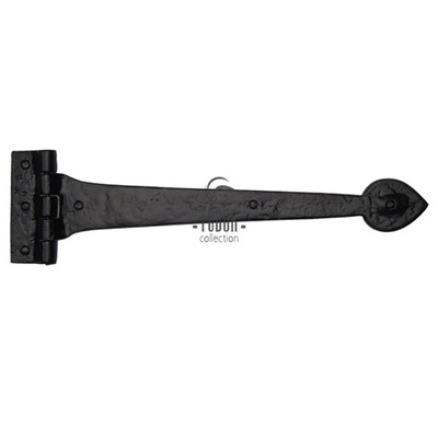 M Marcus Tudor Collection Strap Hinge (12", 15" OR 18"), Rustic Black Iron - TC450 (sold in pairs) BLACK IRON - 12"