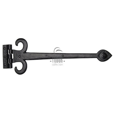 M Marcus Tudor Collection Fleur De Lys Tee Hinge (16" OR 18"), Rustic Black Iron - TC460 (sold in pairs) BLACK IRON - 16"