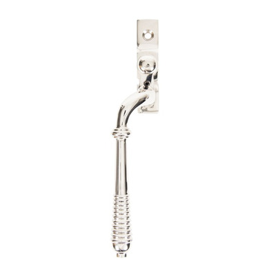 From The Anvil Left Or Right Handed Reeded Locking Espagnolette Window Fastener, Polished Nickel - 83914 POLISHED NICKEL - RIGHT HAND