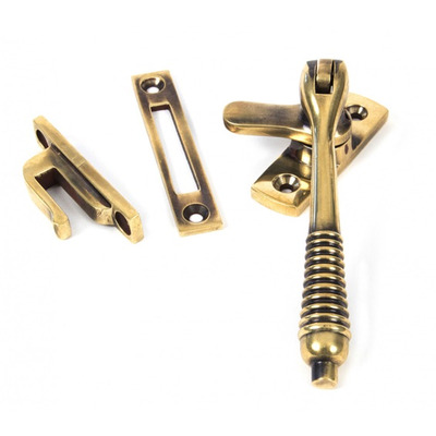 From The Anvil Reeded Locking Window Fastener, Aged Brass - 83917 AGED BRASS