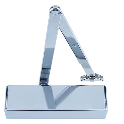 Zoo Hardware, Power Adjustable 2-4 Overhead Door Closer, Polished Nickel - ZDC0024PN POLISHED NICKEL