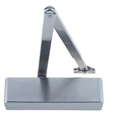 Zoo Hardware, Power Adjustable 2-4 Overhead Door Closer, Satin Nickel - ZDC0024SN SATIN NICKEL