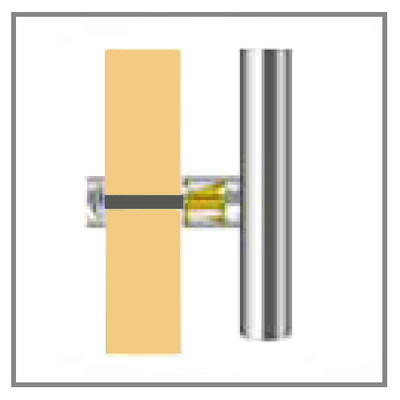 Mila Supa Through Fixing Kits, For The Supa Pull Handles, Polished Stainless Steel, Satin Stainless Steel OR Polished Gold - 573302 THROUGH FIXING KIT - BRUSHED SATIN STAINLESS STEEL