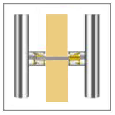 Mila Supa Back-To-Back Fixing Kits, For The Supa Pull Handles - 573315 BACK TO BACK KIT (for 64-76mm door thickness)