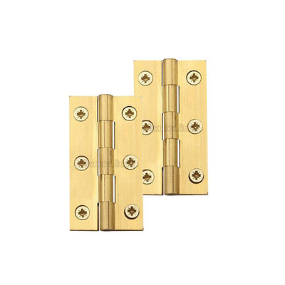 Heritage Brass Extruded Brass Cabinet Hinges (Various Sizes), Natural Brass - HG99-110-NB (sold in pairs) NATURAL BRASS - 1  1/2" x 7/8"