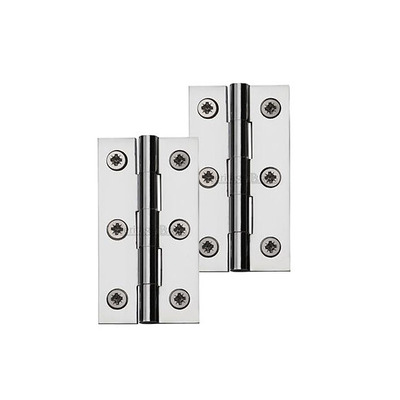 Heritage Brass Extruded Brass Cabinet Hinges (Various Sizes), Polished Chrome - HG99-110-PC (sold in pairs) POLISHED CHROME - 1 1/2" x 7/8"