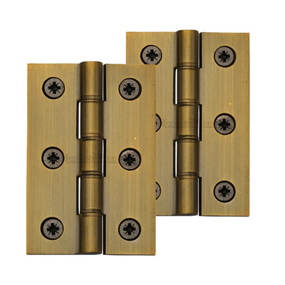 Heritage Brass 3 Inch Heavier Duty Double Phosphor Washered Butt Hinges, Antique Brass - HG99-345-AT (sold in pairs) ANTIQUE BRASS - 3" x 2"