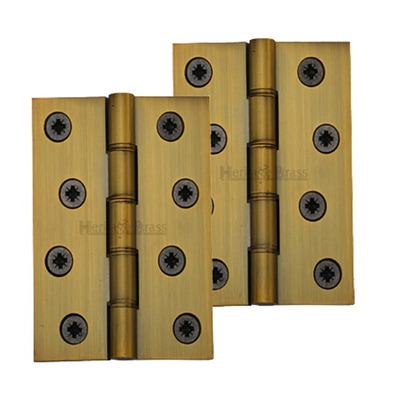Heritage Brass 4" x 2 5/8" Heavier Duty Double Phosphor Washered Butt Hinges, Antique Brass - HG99-350-AT (sold in pairs) ANTIQUE BRASS - 4" x 2 5/8"