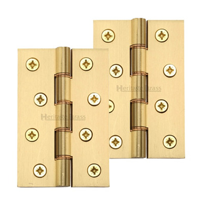 Heritage Brass 4" x 2 5/8" Heavier Duty Double Phosphor Washered Butt Hinges, Satin Brass - HG99-350-SB (sold in pairs) SATIN BRASS - 4" x 2 5/8"