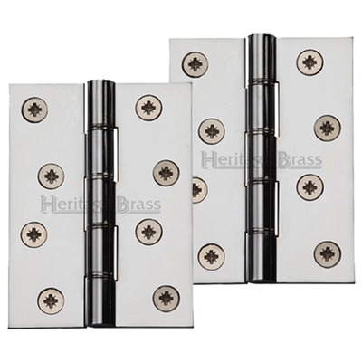 Heritage Brass 4 Inch Heavier Duty Double Phosphor Washered Butt Hinges, Polished Chrome - HG99-355-PC (sold in pairs) POLISHED CHROME - 4" x 3"