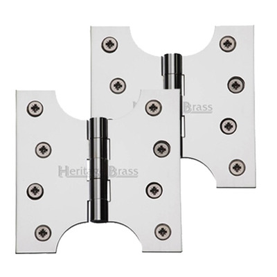 Heritage Brass 4 Inch Parliament Hinges, Polished Chrome - HG99-385-PC (sold in pairs) POLISHED CHROME - 4" x 2" x 4"