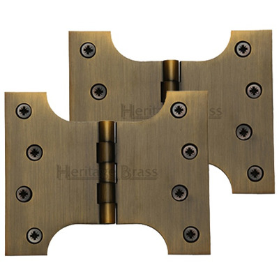 Heritage Brass 5 Inch Parliament Hinges, Antique Brass - HG99-390-AT (sold in pairs) ANTIQUE BRASS - 4" x 3" x 5"